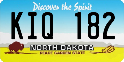 ND license plate KIQ182