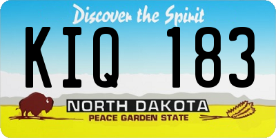 ND license plate KIQ183
