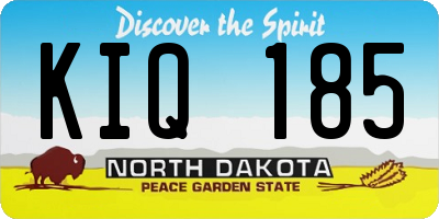 ND license plate KIQ185