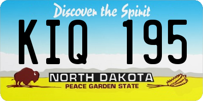 ND license plate KIQ195