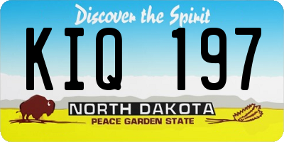 ND license plate KIQ197