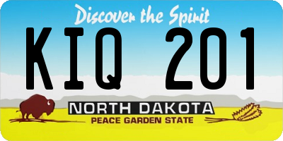 ND license plate KIQ201