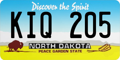 ND license plate KIQ205