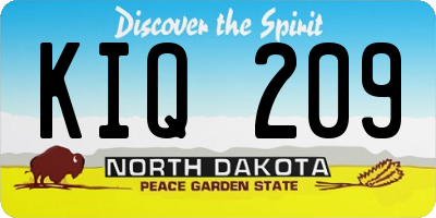ND license plate KIQ209