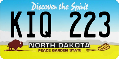 ND license plate KIQ223