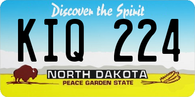 ND license plate KIQ224