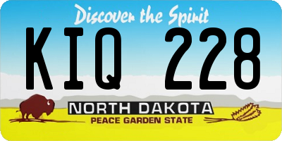 ND license plate KIQ228