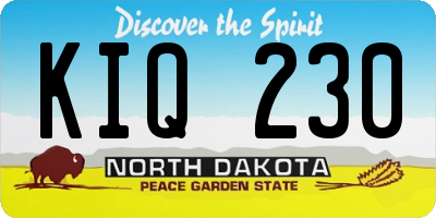 ND license plate KIQ230