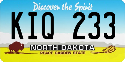 ND license plate KIQ233