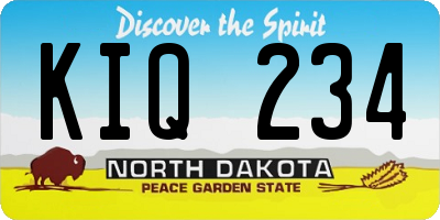 ND license plate KIQ234