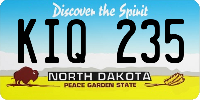 ND license plate KIQ235