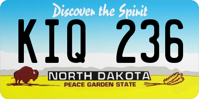 ND license plate KIQ236