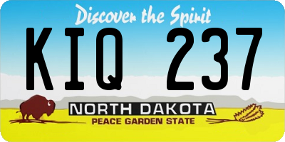 ND license plate KIQ237