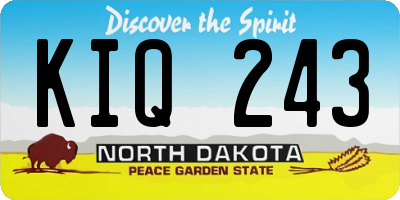ND license plate KIQ243