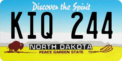 ND license plate KIQ244