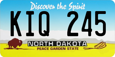 ND license plate KIQ245
