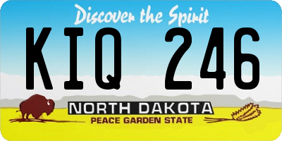 ND license plate KIQ246