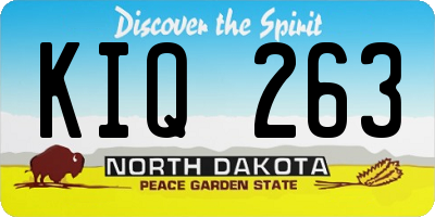ND license plate KIQ263