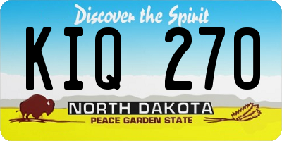 ND license plate KIQ270