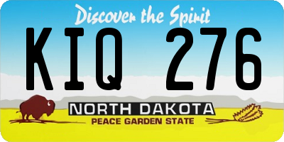 ND license plate KIQ276