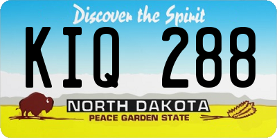 ND license plate KIQ288