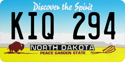 ND license plate KIQ294