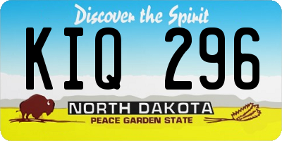ND license plate KIQ296