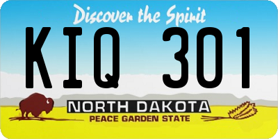 ND license plate KIQ301