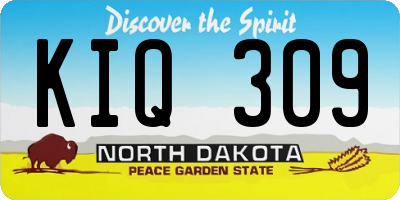 ND license plate KIQ309
