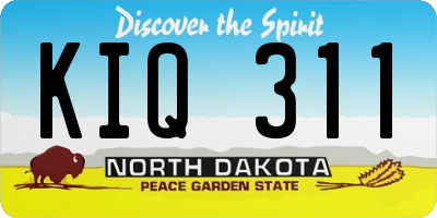 ND license plate KIQ311