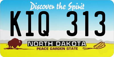 ND license plate KIQ313