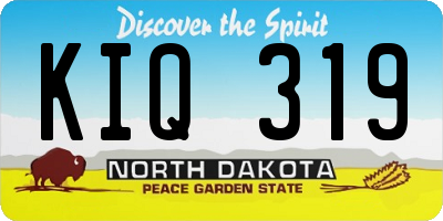 ND license plate KIQ319