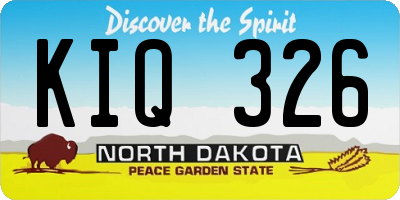 ND license plate KIQ326