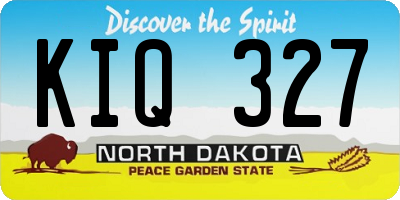 ND license plate KIQ327
