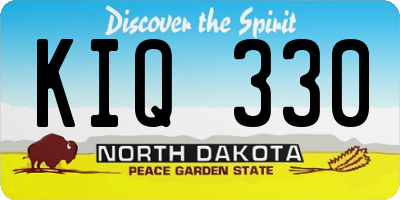 ND license plate KIQ330