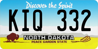 ND license plate KIQ332