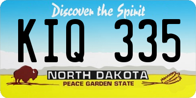 ND license plate KIQ335