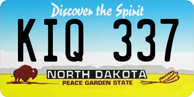ND license plate KIQ337