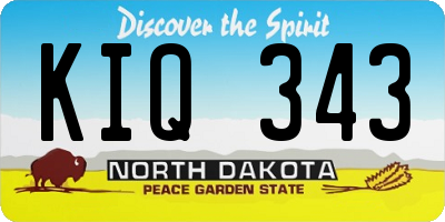 ND license plate KIQ343