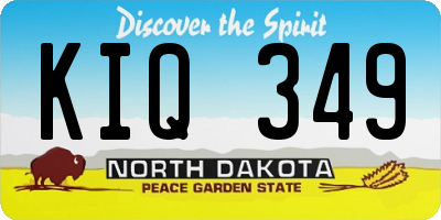 ND license plate KIQ349