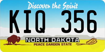 ND license plate KIQ356