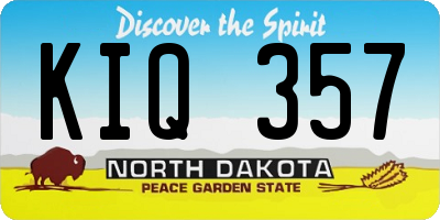 ND license plate KIQ357