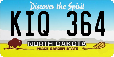 ND license plate KIQ364