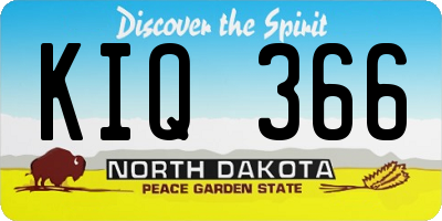 ND license plate KIQ366