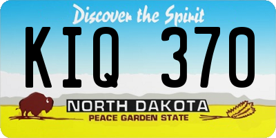 ND license plate KIQ370