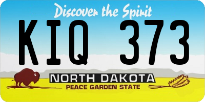 ND license plate KIQ373