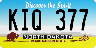 ND license plate KIQ377