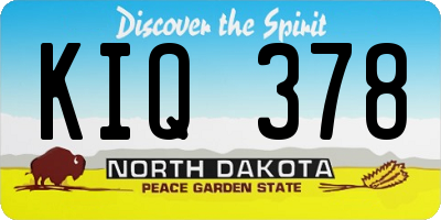 ND license plate KIQ378