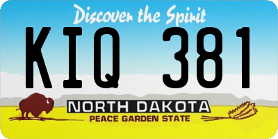 ND license plate KIQ381
