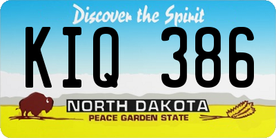 ND license plate KIQ386